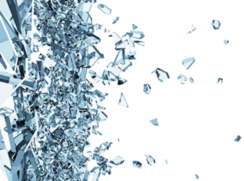 Pieces Of Glass On White Background